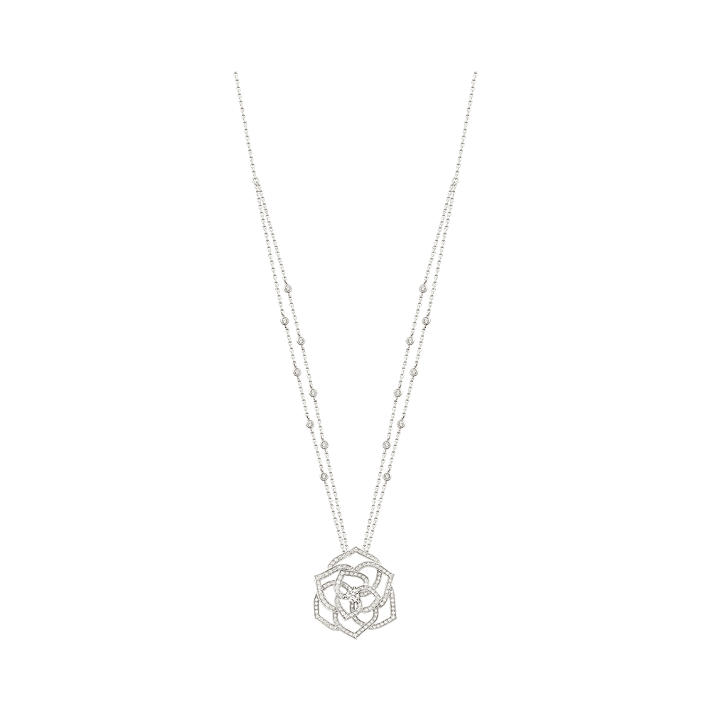 Diamond Rose Necklace in Yellow Gold | European décor for the modern  household